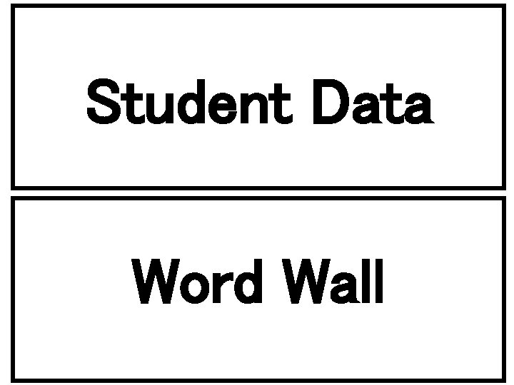 Student Data Word Wall 