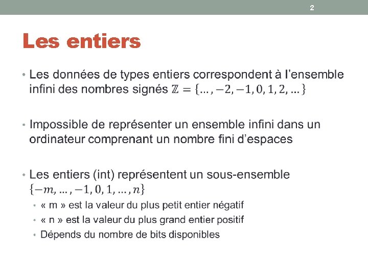 2 Les entiers • 