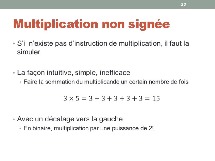 23 Multiplication non signée • 