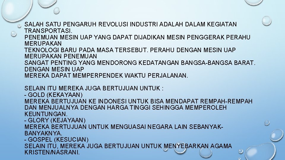 SALAH SATU PENGARUH REVOLUSI INDUSTRI ADALAH DALAM KEGIATAN TRANSPORTASI. PENEMUAN MESIN UAP YANG DAPAT