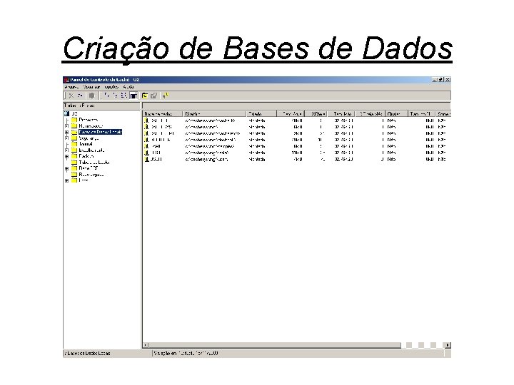 Criação de Bases de Dados 