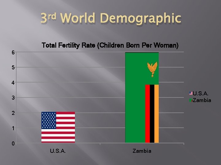 3 rd World Demographic Total Fertility Rate (Children Born Per Woman) 6 5 4