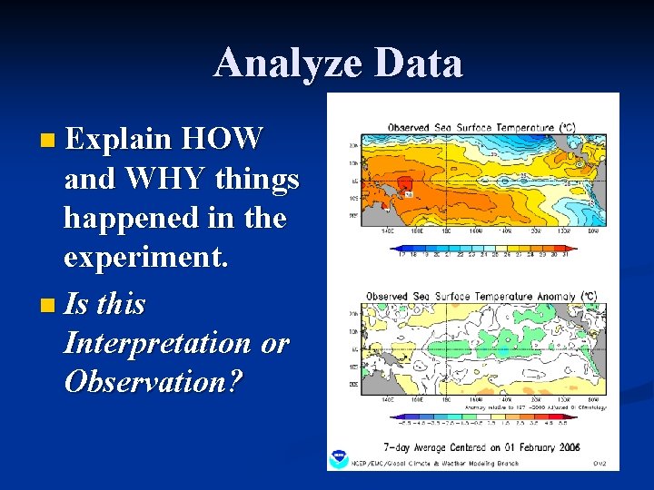 Analyze Data n Explain HOW and WHY things happened in the experiment. n Is