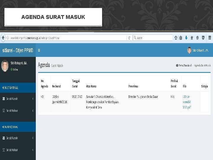 AGENDA SURAT MASUK 21 