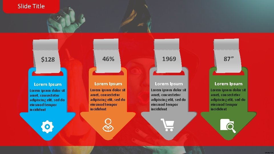 Slide Title $128 46% 1969 87” Lorem Ipsum Lorem ipsum dolor sit amet, consectetur