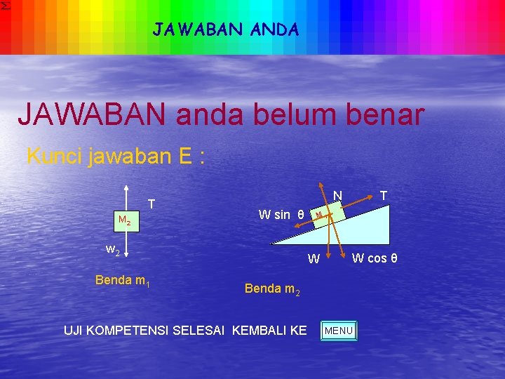 JAWABAN ANDA JAWABAN anda belum benar Kunci jawaban E : T M 2 N