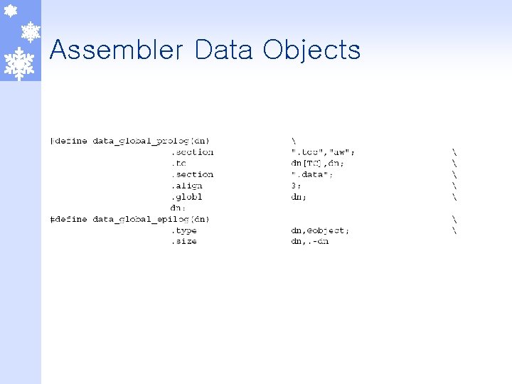 Assembler Data Objects 