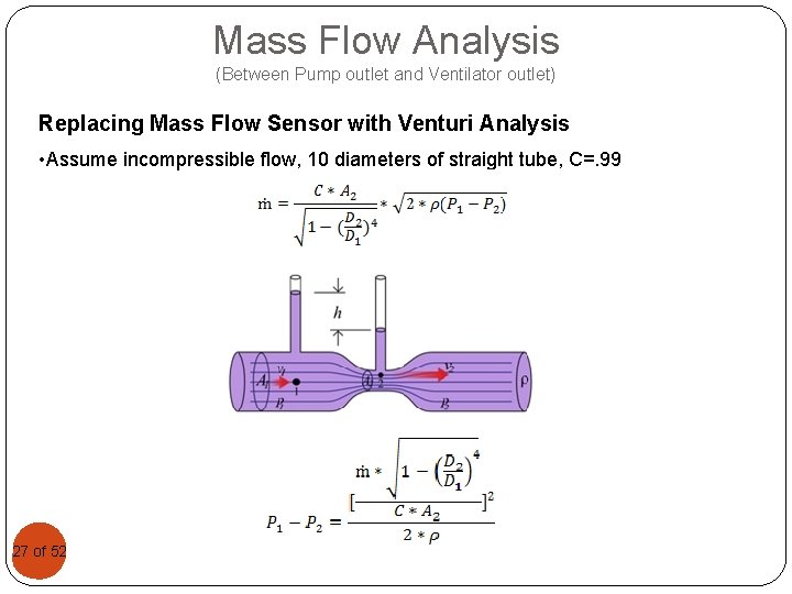 Mass Flow Analysis (Between Pump outlet and Ventilator outlet) Replacing Mass Flow Sensor with