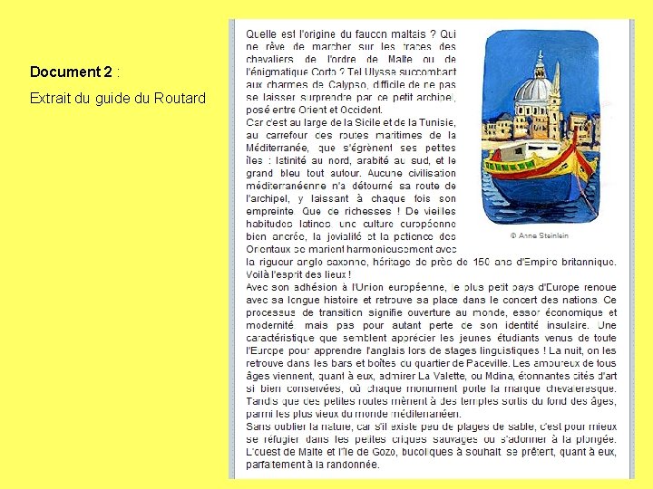 Document 2 : Extrait du guide du Routard 