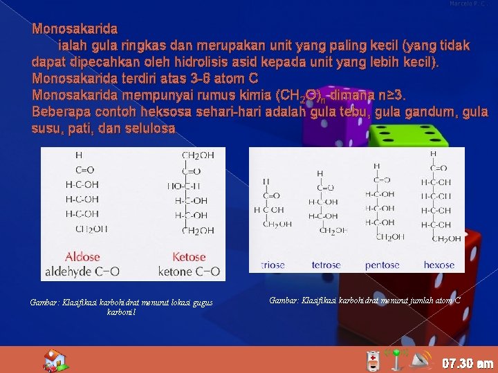 Monosakarida ialah gula ringkas dan merupakan unit yang paling kecil (yang tidak dapat dipecahkan