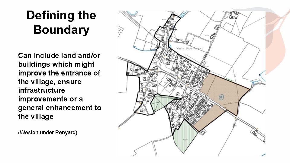 Defining the Boundary Can include land and/or buildings which might improve the entrance of