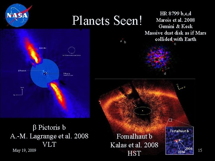 Planets Seen! β Pictoris b A. -M. Lagrange et al. 2008 VLT May 19,