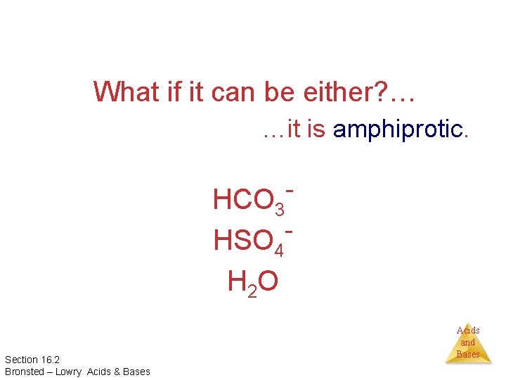 What if it can be either? … …it is amphiprotic. HCO 3 HSO 4