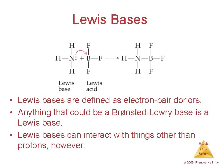 Lewis Bases • Lewis bases are defined as electron-pair donors. • Anything that could