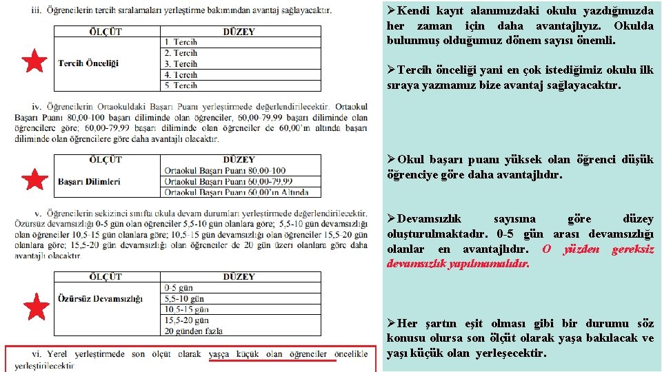 ØKendi kayıt alanımızdaki okulu yazdığımızda her zaman için daha avantajlıyız. Okulda bulunmuş olduğumuz dönem