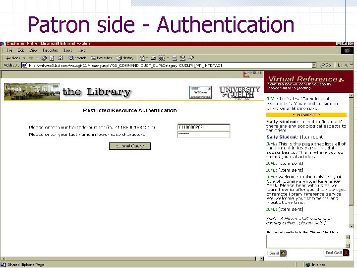 Patron side - Authentication 
