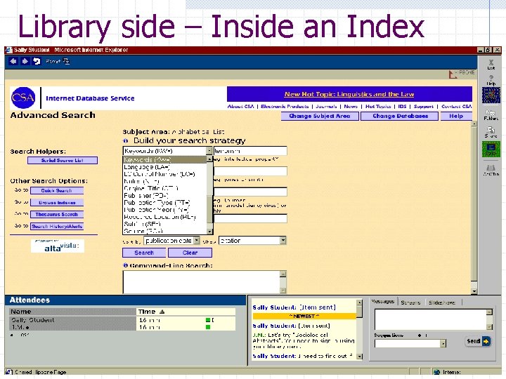 Library side – Inside an Index 