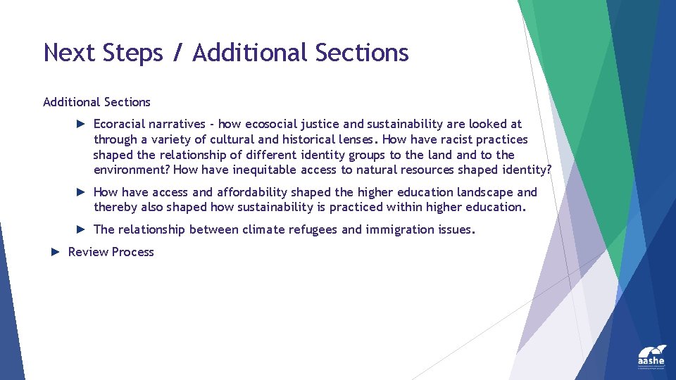 Next Steps / Additional Sections ► Ecoracial narratives - how ecosocial justice and sustainability