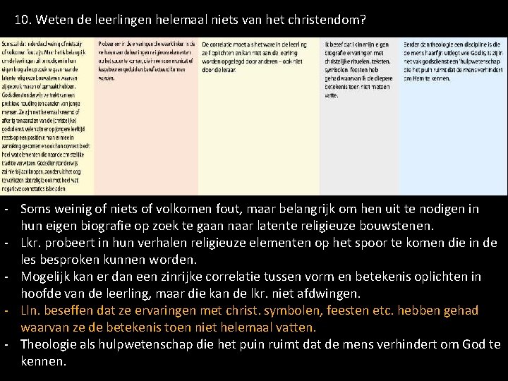 10. Weten de leerlingen helemaal niets van het christendom? - Soms weinig of niets