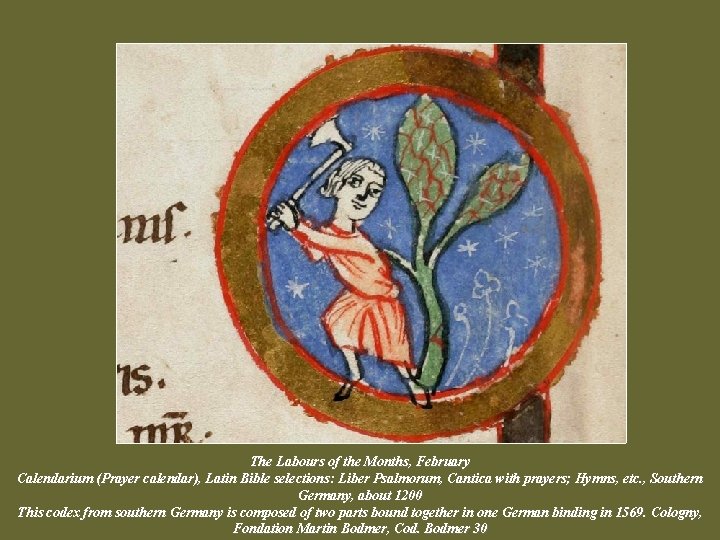 The Labours of the Months, February Calendarium (Prayer calendar), Latin Bible selections: Liber Psalmorum,