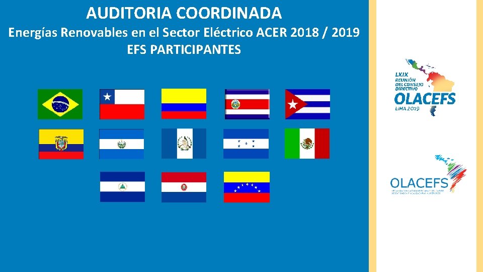 AUDITORIA COORDINADA Energías Renovables en el Sector Eléctrico ACER 2018 / 2019 EFS PARTICIPANTES