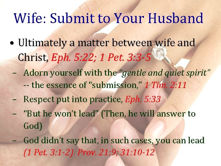 How To Be A Submissive Wife In The Bible