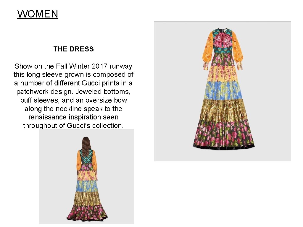 WOMEN THE DRESS Show on the Fall Winter 2017 runway this long sleeve grown