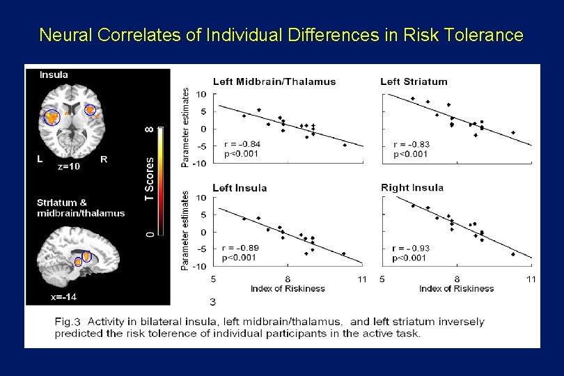 Neural Correlates of Individual Differences in Risk Tolerance R L 