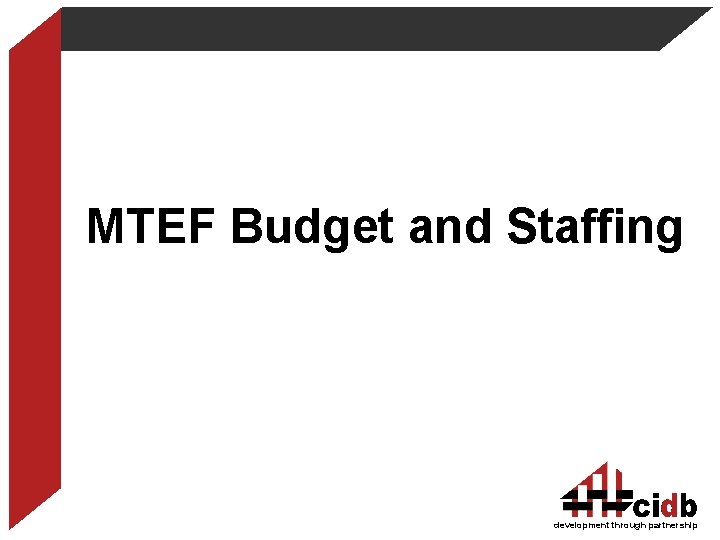 MTEF Budget and Staffing development through partnership 