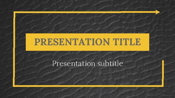 PRESENTATION TITLE Presentation subtitle 