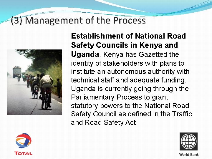 (3) Management of the Process Establishment of National Road Safety Councils in Kenya and