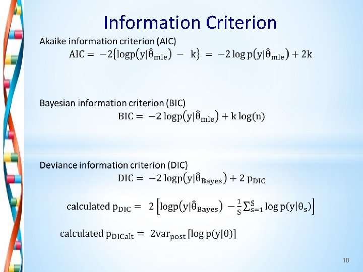 Information Criterion 10 