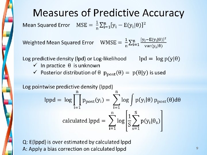 Measures of Predictive Accuracy 9 
