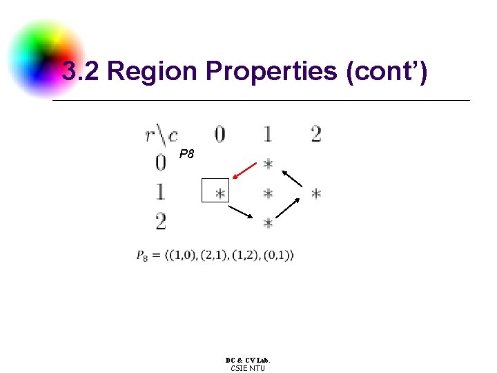 3. 2 Region Properties (cont’) P 8 DC & CV Lab. CSIE NTU 