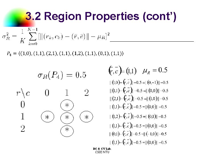 3. 2 Region Properties (cont’) DC & CV Lab. CSIE NTU 