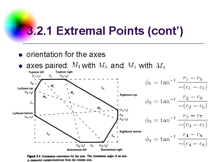 3. 2. 1 Extremal Points (cont’) l l orientation for the axes paired: with