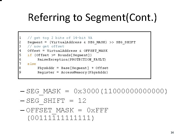Referring to Segment(Cont. ) 1 2 3 4 5 6 7 8 9 //