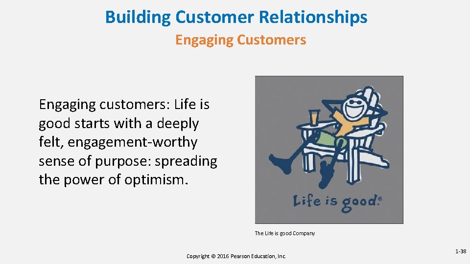 Building Customer Relationships Engaging Customers Engaging customers: Life is good starts with a deeply
