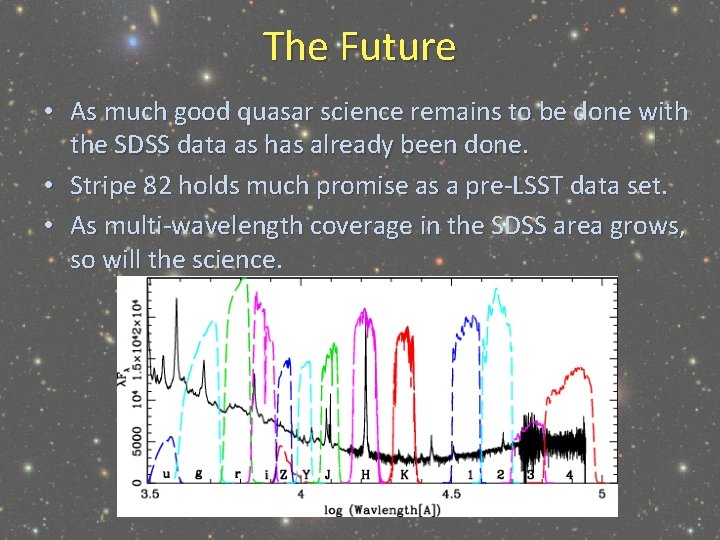 The Future • As much good quasar science remains to be done with the