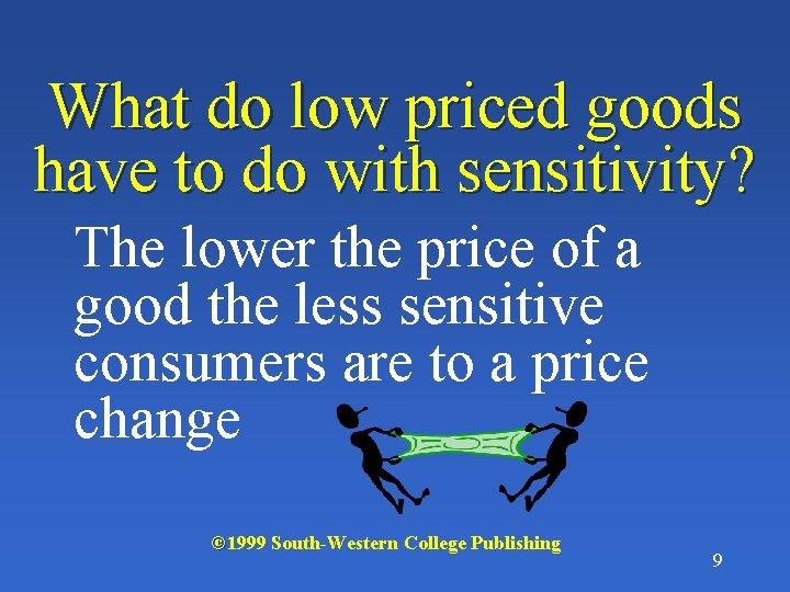 What do low priced goods have to do with sensitivity? The lower the price