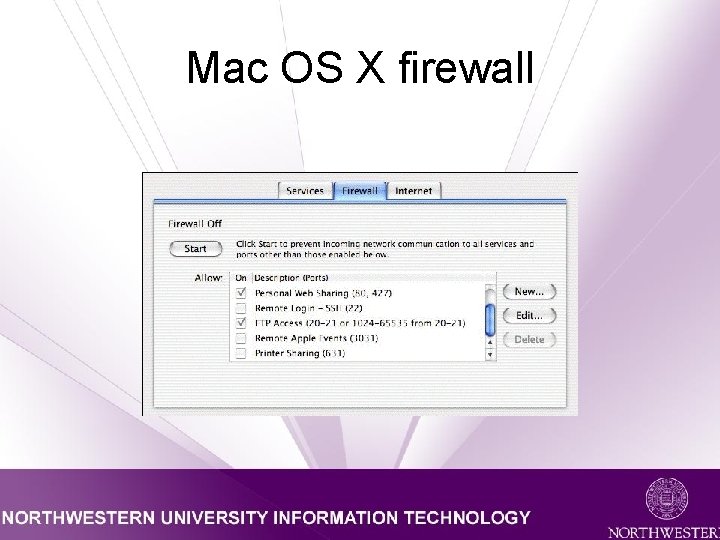 Mac OS X firewall 
