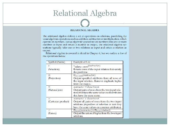 Relational Algebra 