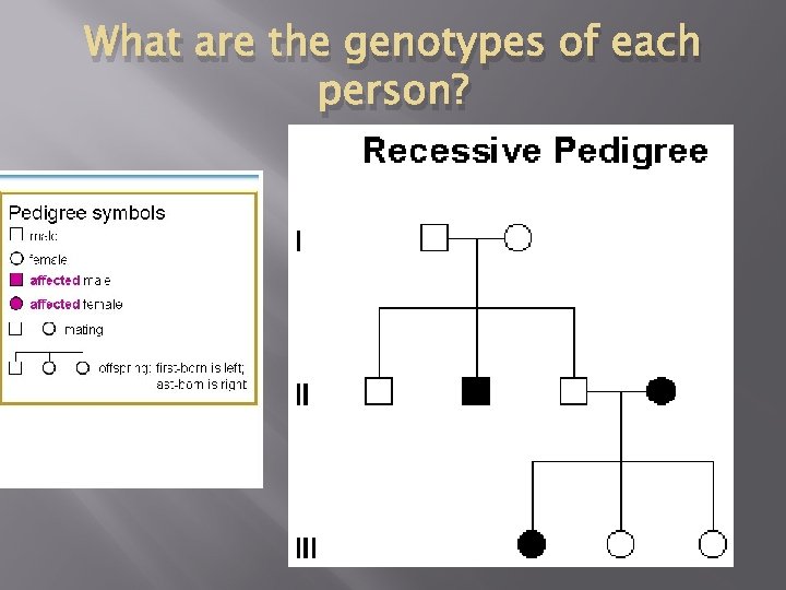 What are the genotypes of each person? 