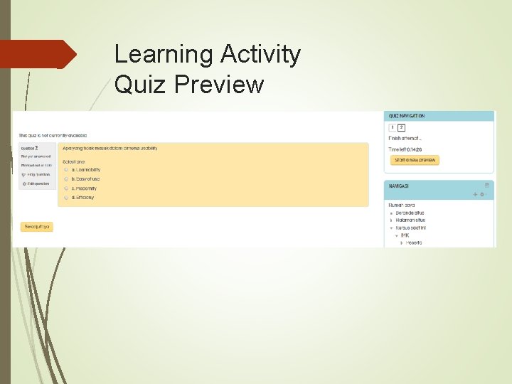 Learning Activity Quiz Preview 