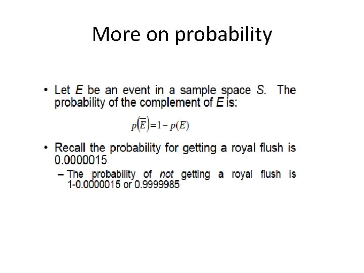 More on probability 