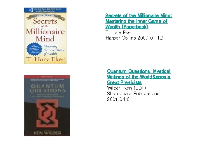 Secrets of the Millionaire Mind: Mastering the Inner Game of Wealth (Paperback) T. Harv