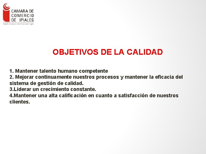 OBJETIVOS DE LA CALIDAD ENLACE – Consultores en Gestión Empresa rial Ltda. - 11
