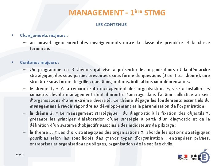 Fiche De Révision Management Terminale Stmg Pdf MANAGEMENT 1re STMG OBJECTIFS ET PRINCIPES Initier les