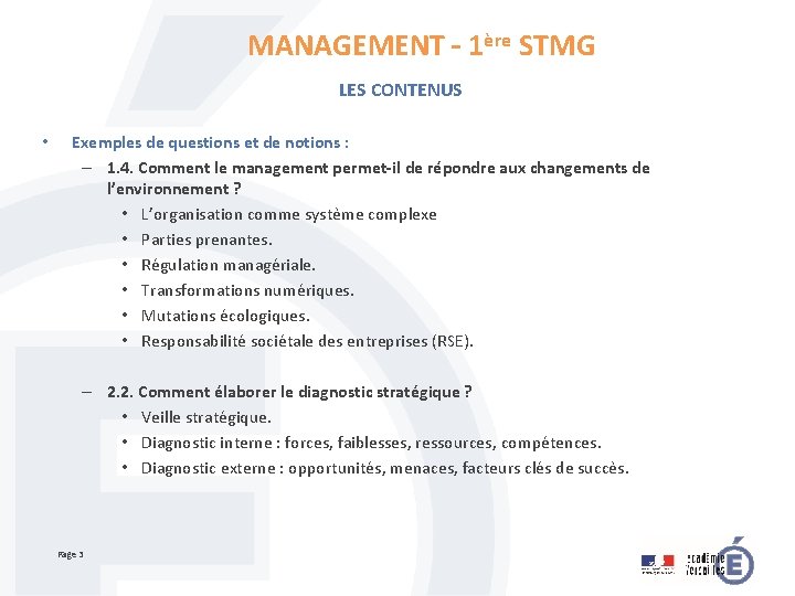 Fiche De Révision Management Terminale Stmg Pdf MANAGEMENT 1re STMG OBJECTIFS ET PRINCIPES Initier les