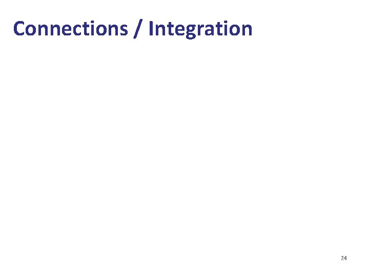 Connections / Integration 24 